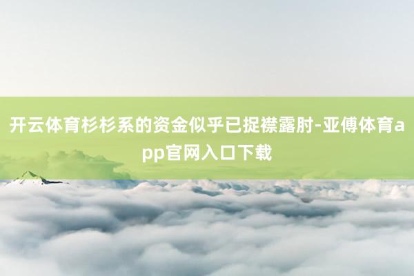 开云体育杉杉系的资金似乎已捉襟露肘-亚傅体育app官网入口下载