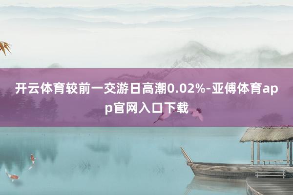 开云体育较前一交游日高潮0.02%-亚傅体育app官网入口下载