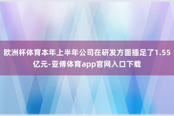 欧洲杯体育本年上半年公司在研发方面插足了1.55亿元-亚傅体育app官网入口下载