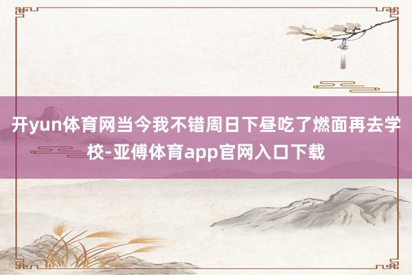 开yun体育网当今我不错周日下昼吃了燃面再去学校-亚傅体育app官网入口下载